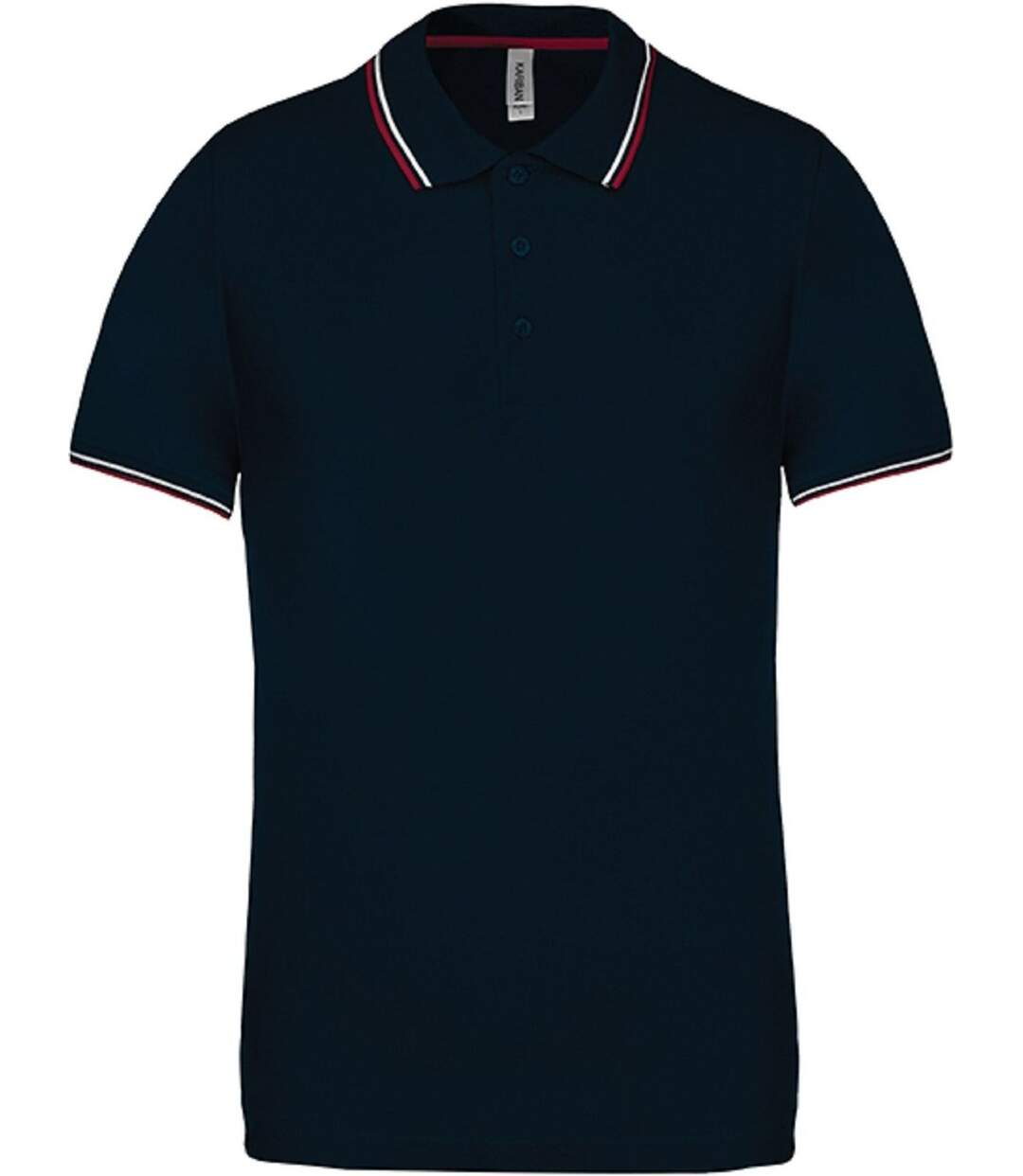 Polo bandes contrastées homme - K250 - bleu marine wine-blanc - manches courtes