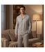 OZABI Pyjama Homme Long Boutonne Col Chemise Ultra Doux-2
