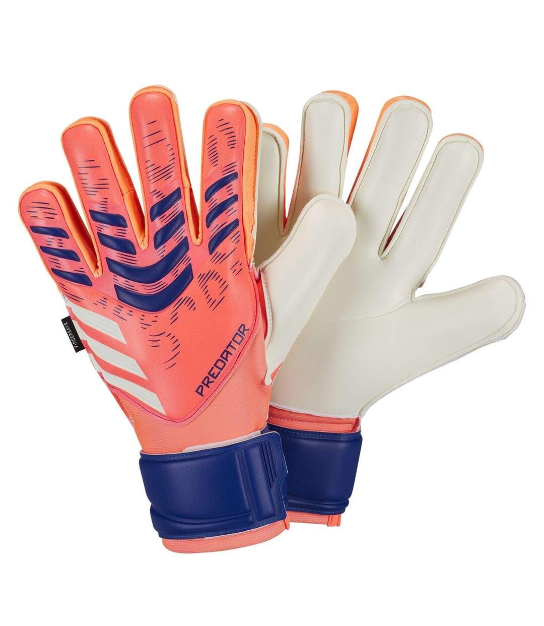 Unisex Adult Predator Match Fingersave Goalkeeper Gloves Orange White Adidas-1