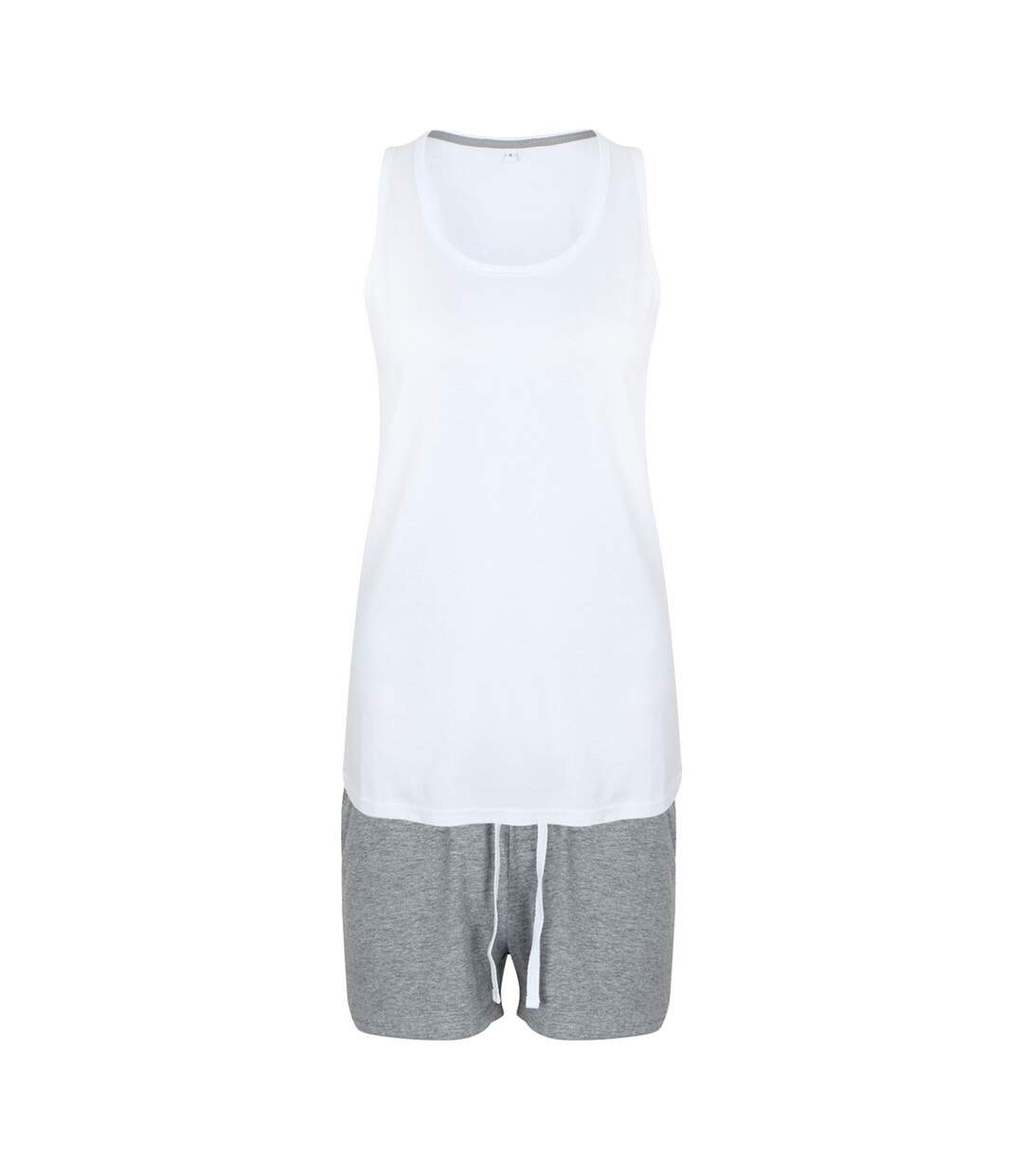Ensemble Pyjama Court Femme Blanc Gris Towel City-2