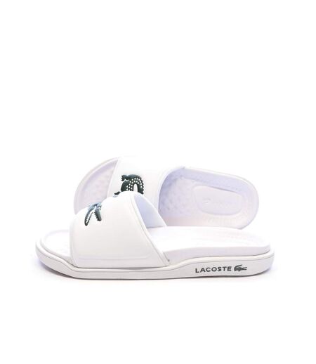 Claquettes blanches lacoste serve slide dual