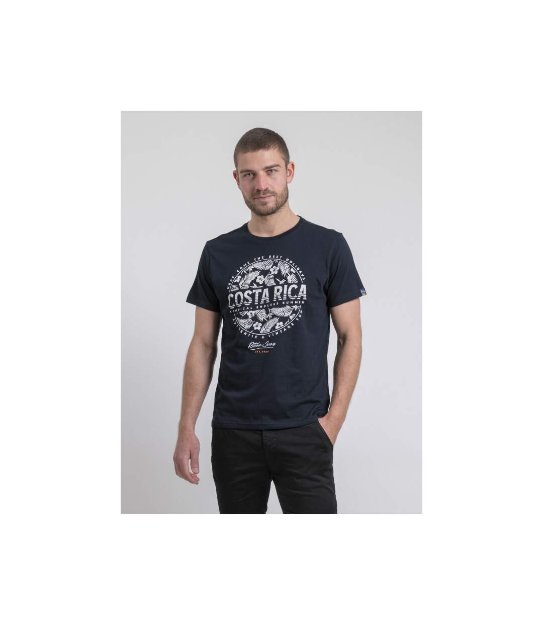 T-shirt col rond pur coton NEVOLTA-1