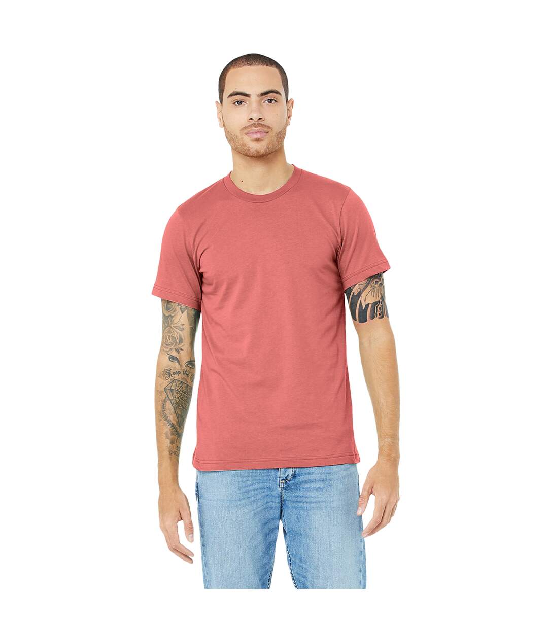 Canvas Unisex Jersey Crew Neck Short Sleeve T-Shirt (Heather Red)