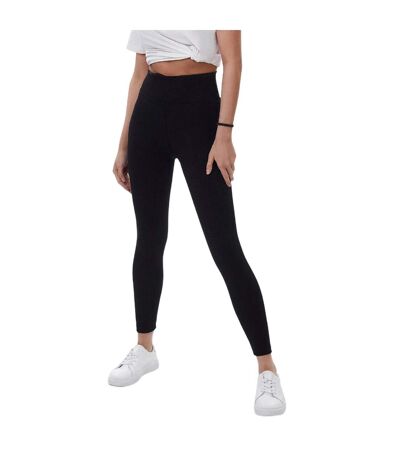 Womens/ladies zelal ribbed leggings black Lookus