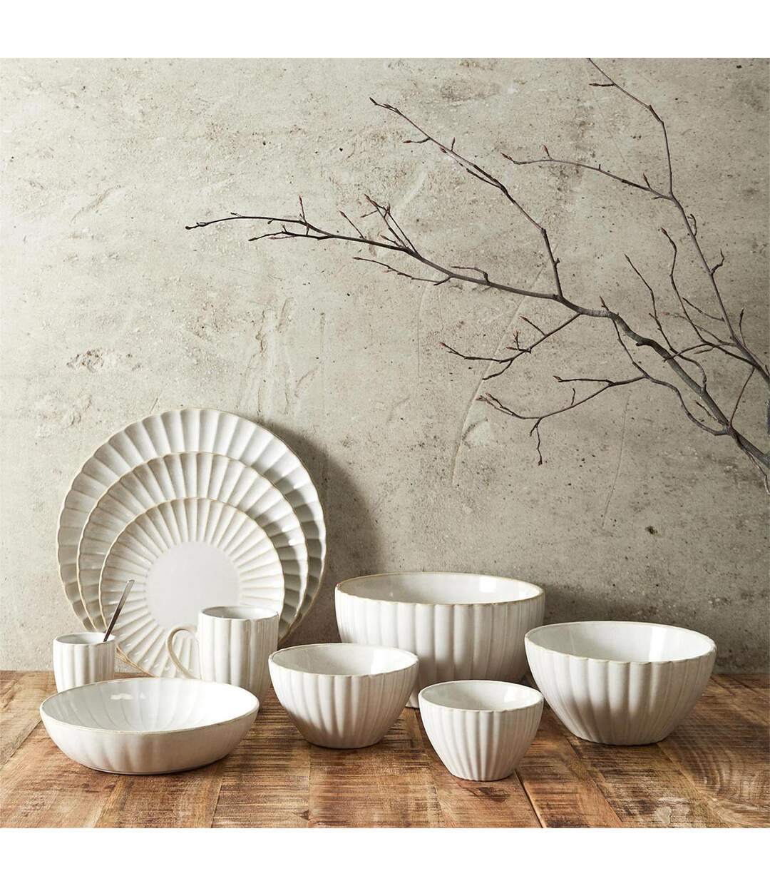 Lot de 6 Mugs en Céramique Vlora 30cl Beige-5