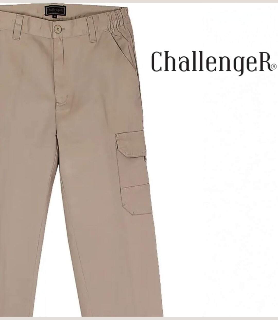 CHALLENGER VALLON1 — Pantalon cargo beige : aisance et robustesse en coton twill-4