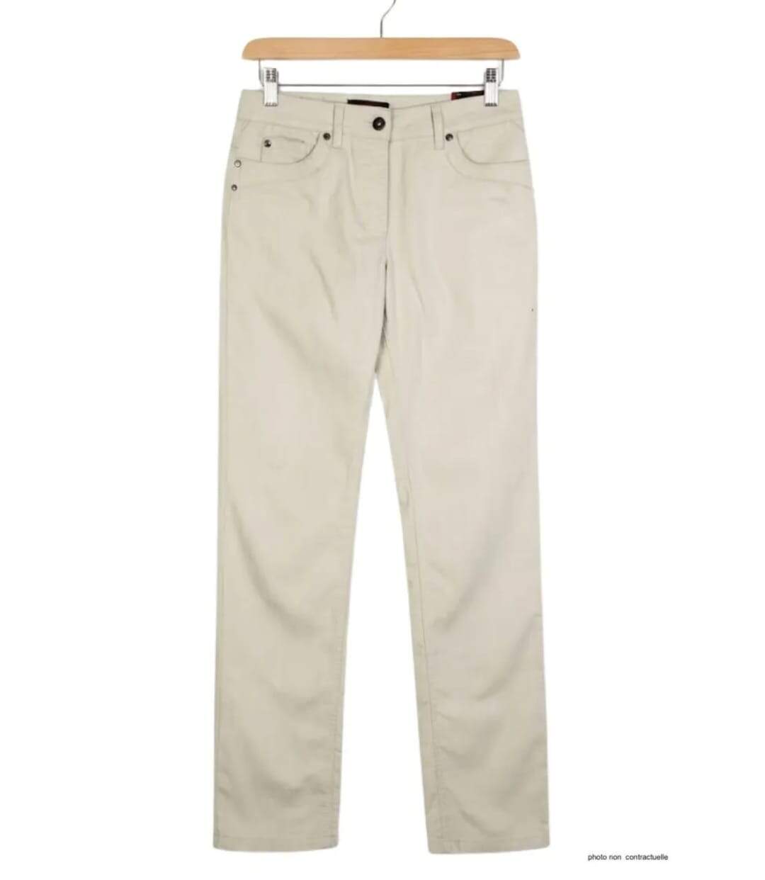 MAYFLOWER VICTORIA1 - Pantalon Femme Beige Stretch : élégance naturelle et confort absolu-2