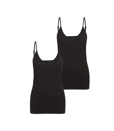 Lot de 2 débardeurs noir femme vero moda maxi my soft - l