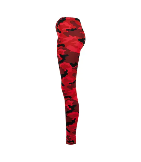 Legging Motif/style Camouflage Femme Rouge Urban Classics
