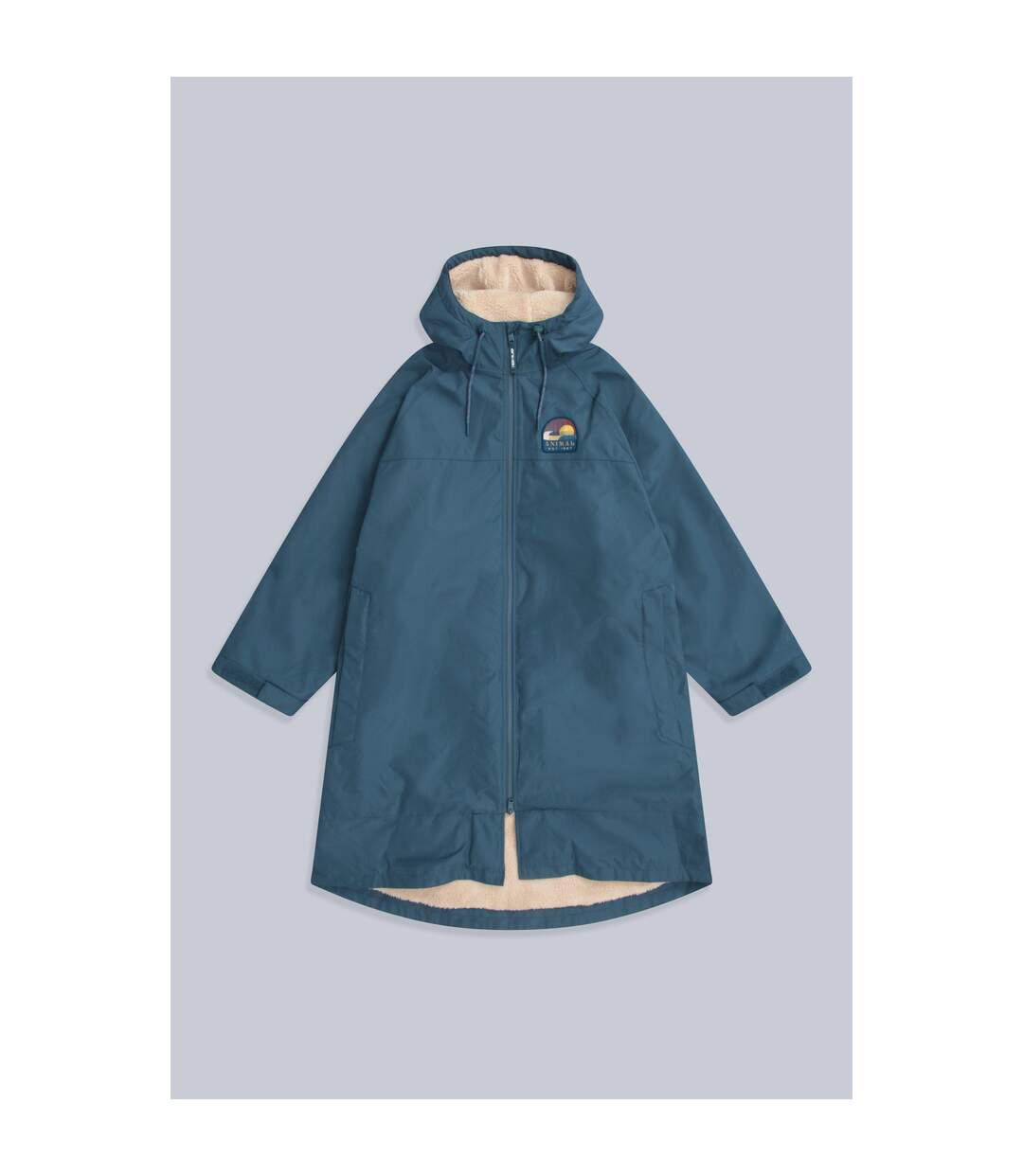 Mens Hazey Waterproof Recycled Beach Parka Blue Animal-1