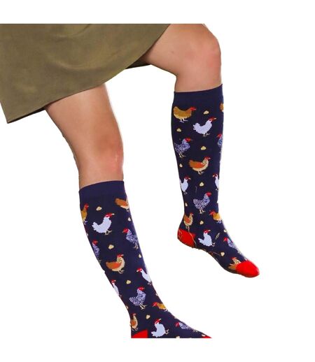 Chaussettes Motif/style Poulet Funky Femme Noir Bartleby
