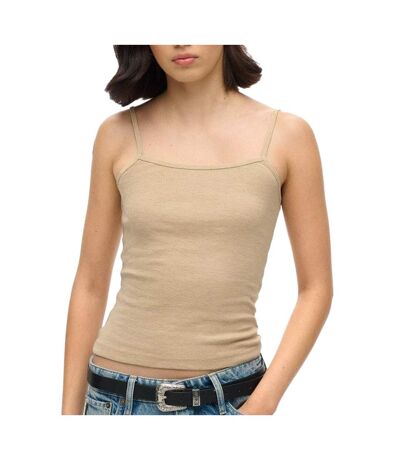 Débardeur marron clair femme superdry fine - l