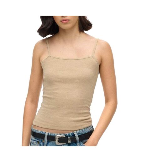 Débardeur marron clair femme superdry fine - l