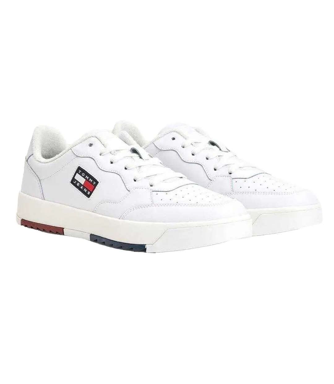Mens Leather Basketball Trainers White Tommy Jeans-4