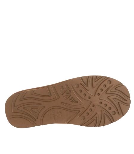 Womens/ladies Wigeon Cow Suede Slippers Chestnut EverAu