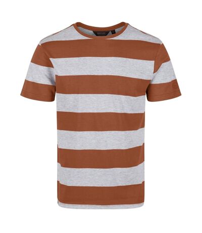 Regatta Mens Brayden Stripe T-Shirt (Gingerbread)