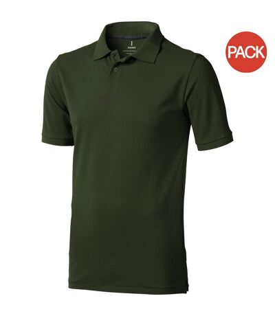 Paquet De 2  Polos Manches Courtes Calgary Homme Vert Militaire Elevate Elevate