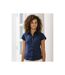 Russell Collection Womens/Ladies Short Cap Sleeve Tencel® Fitted Shirt (Navy) - UTRW3271