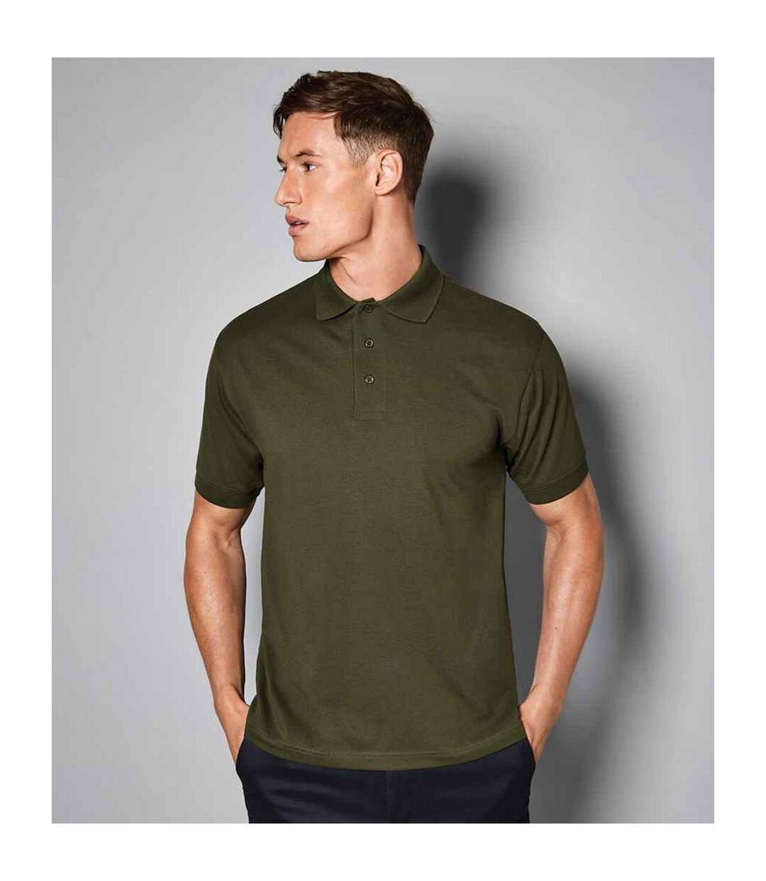 Mens klassic piqué polo shirt army green Kustom Kit