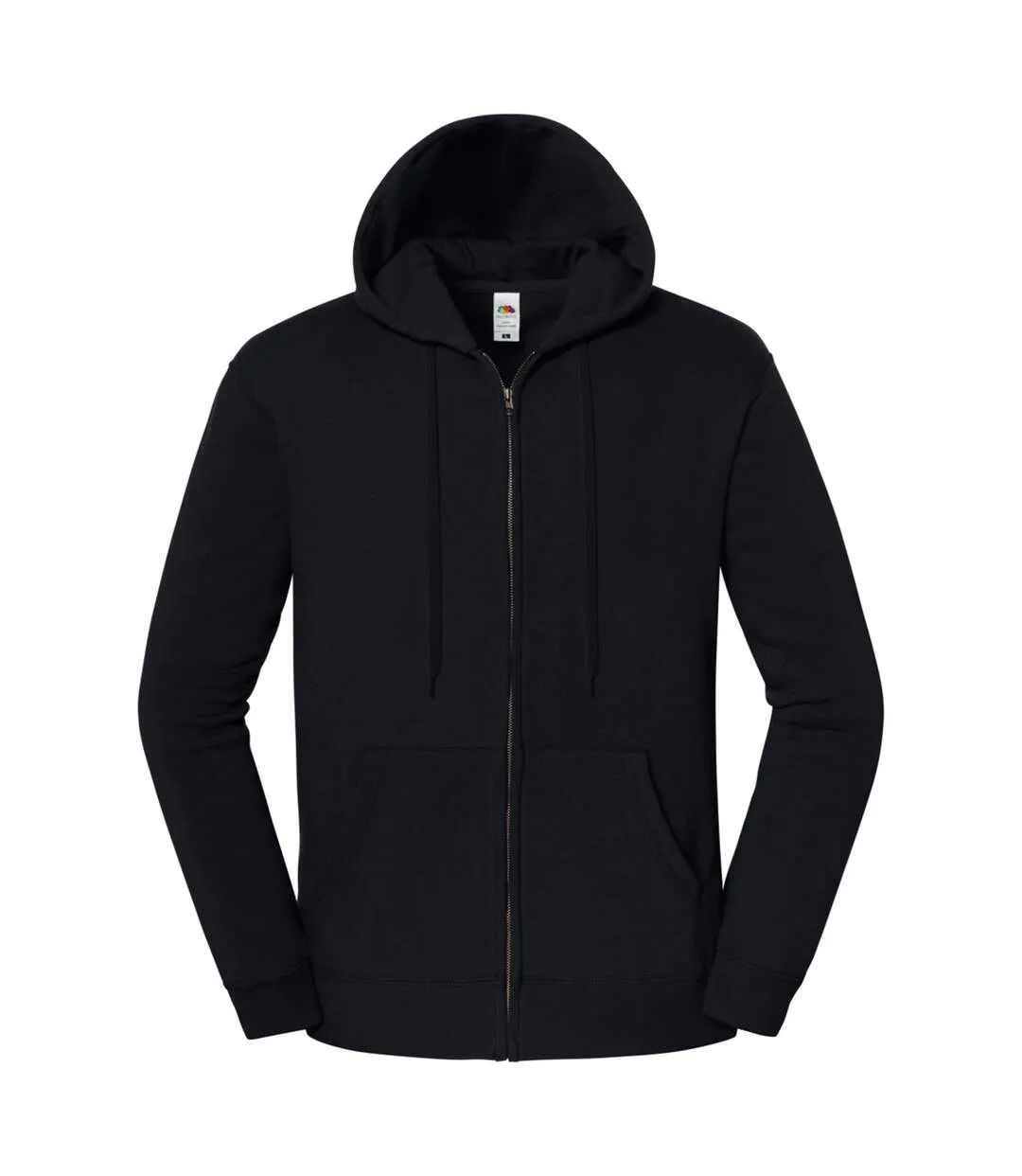 Mens Iconic Premium Full Zip Hoodie Black Fruit Of The Loom-1