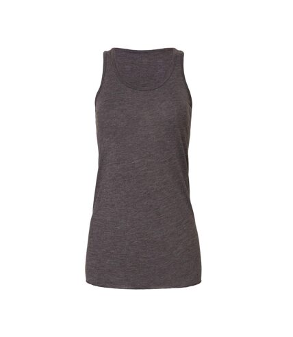 Womens/ladies racerback flowy tank top dark grey heather Bella + Canvas