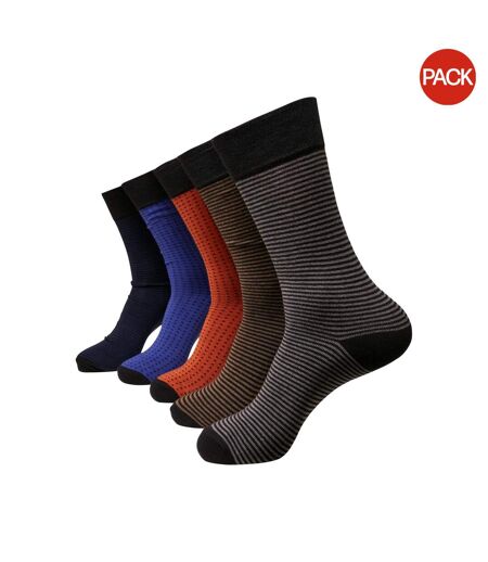 Pack Of 5  Unisex Adult Dot And Stripe Socks  Multicoloured Urban Classics