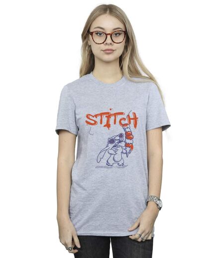 Disney Femmes/Les femmes Lilo & Stitch Ice Cream - T-shirt boyfriend en coton (Gris sportif) - UTBI29820