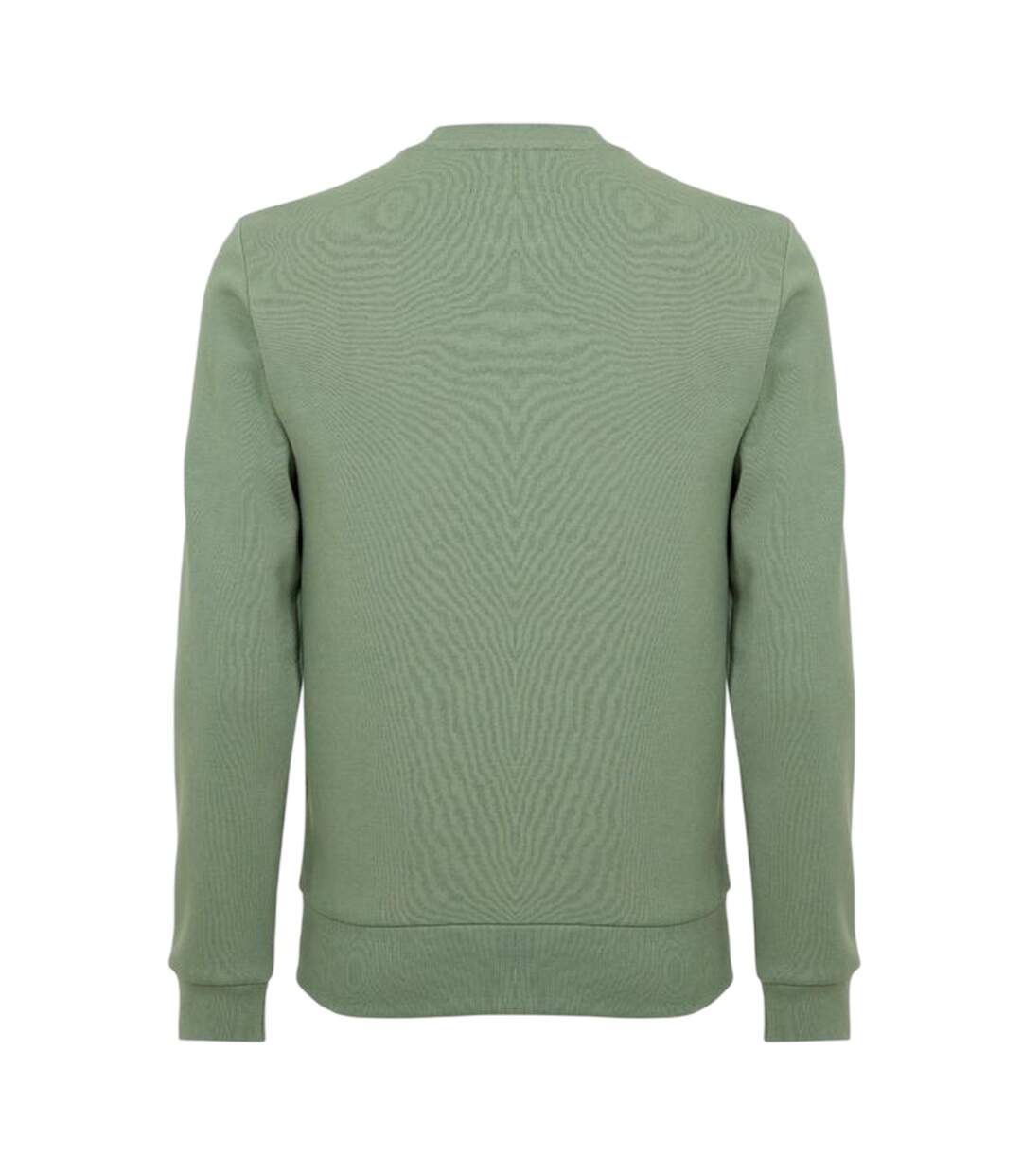Mens Embroidered Logo Fleece Crew Neck Sweatshirt Thyme Green Lacoste-3