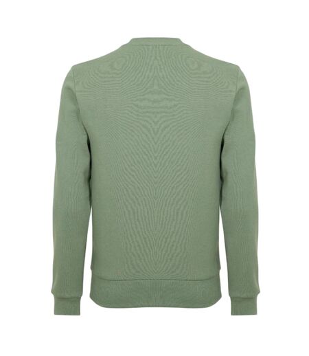 Mens Embroidered Logo Fleece Crew Neck Sweatshirt Thyme Green Lacoste