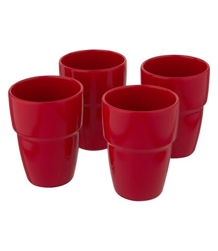Bullet Staki Stackable Mug Set (Pack of 4) (Red) (One Size) - UTPF3801