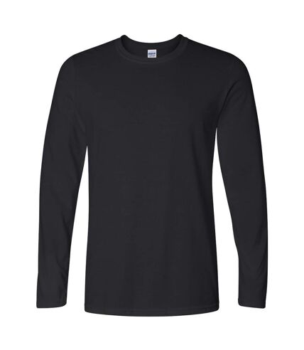 Gildan Mens Soft Style Long Sleeve T-Shirt (Black)
