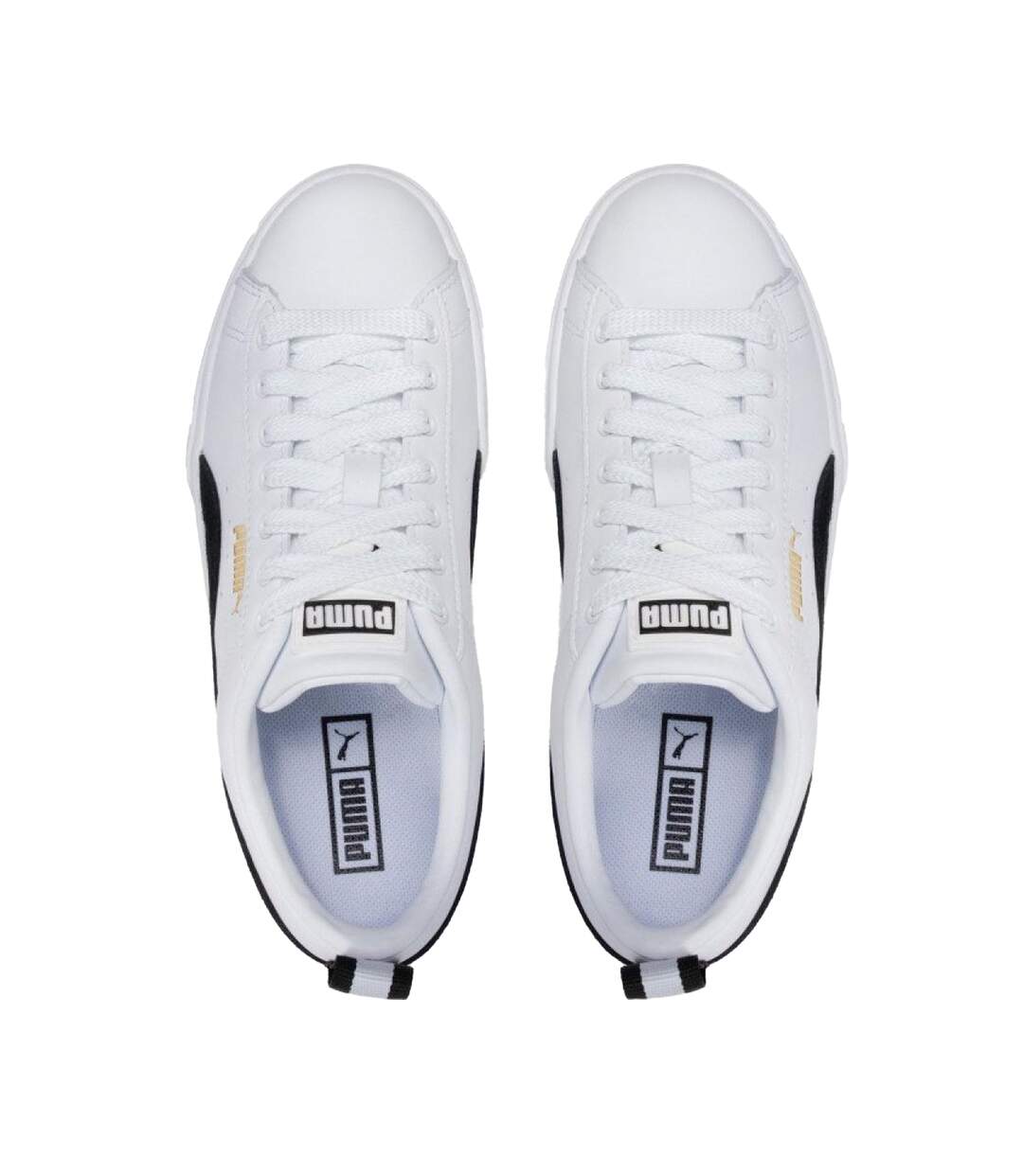 Femmes/dames Mayze Baskets En Cuir Blanc Puma-4