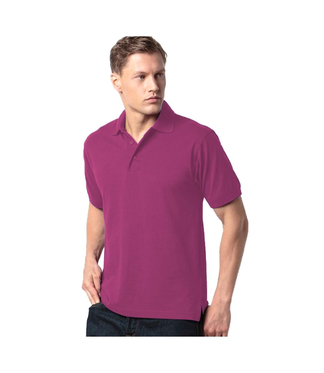 Polo à manches courtes homme magenta Kustom Kit