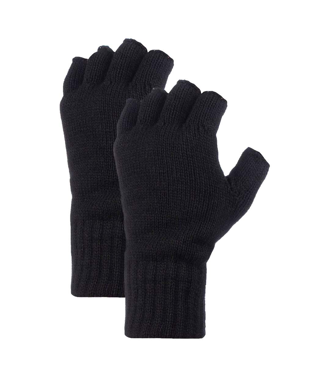 Mens Fingerless Gloves with Thermal Fleece Lining Material-1