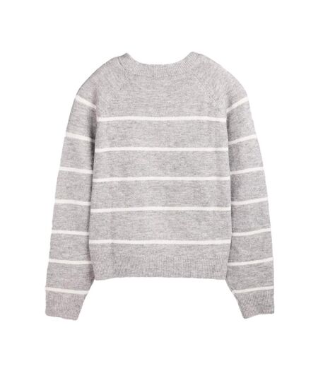 Pull à rayure gris/blanc femme teddy smith plali - l