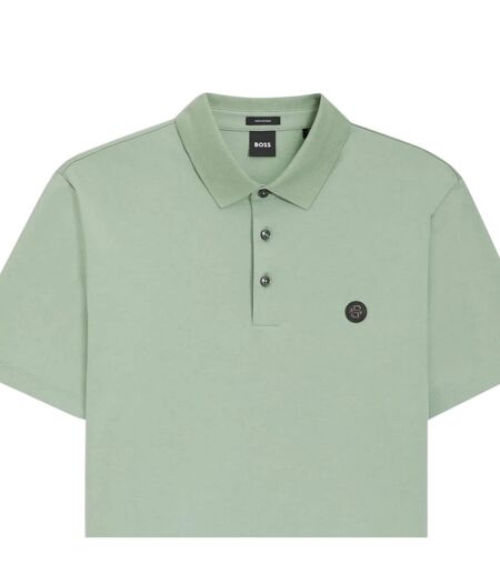Mens Parris Monogram Polo Shirt Green Boss