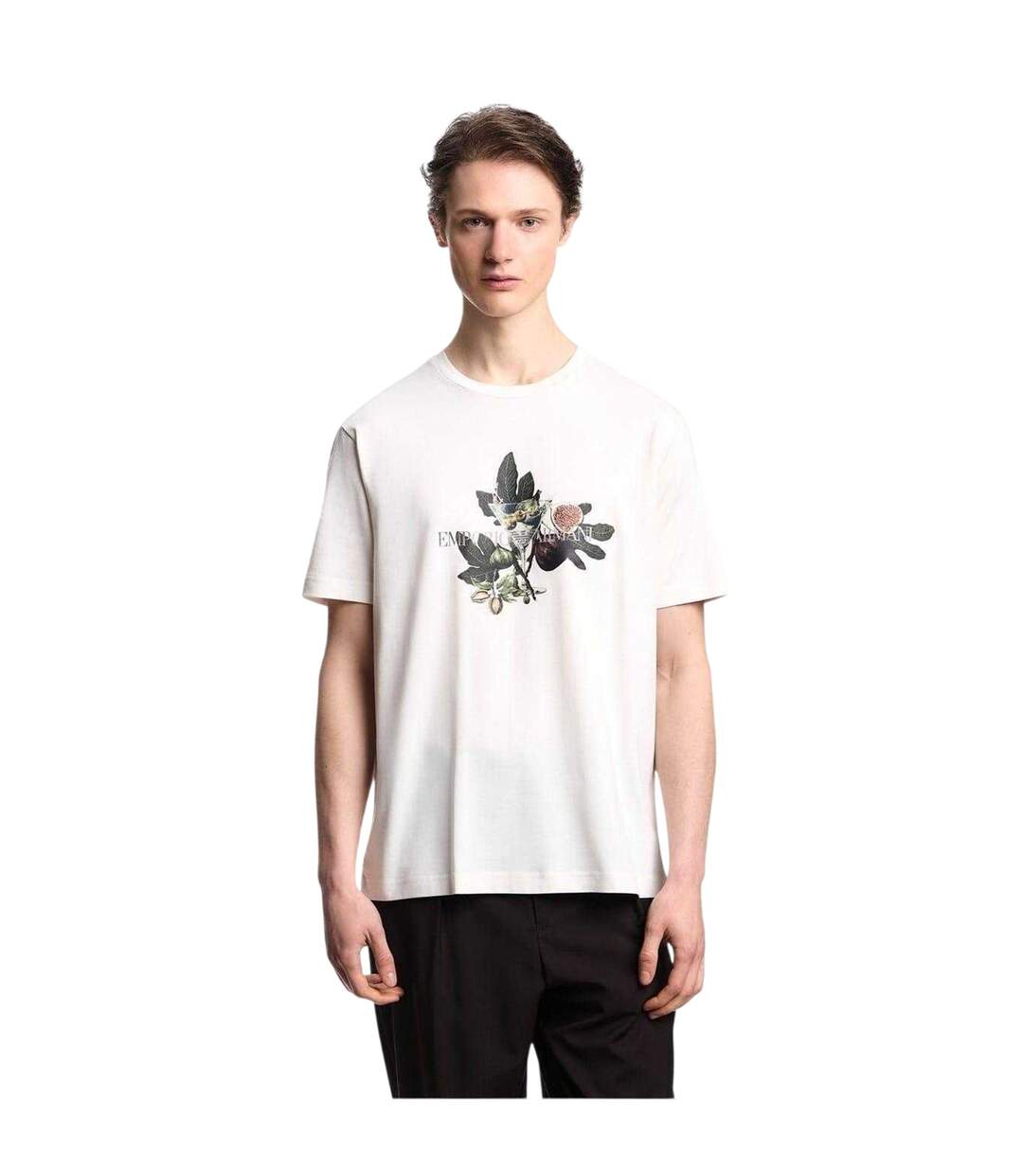 T-shirt Col Ras-du-cou Imprimé Graphique Coupe Classique Blanc Emporio Armani EA7-4