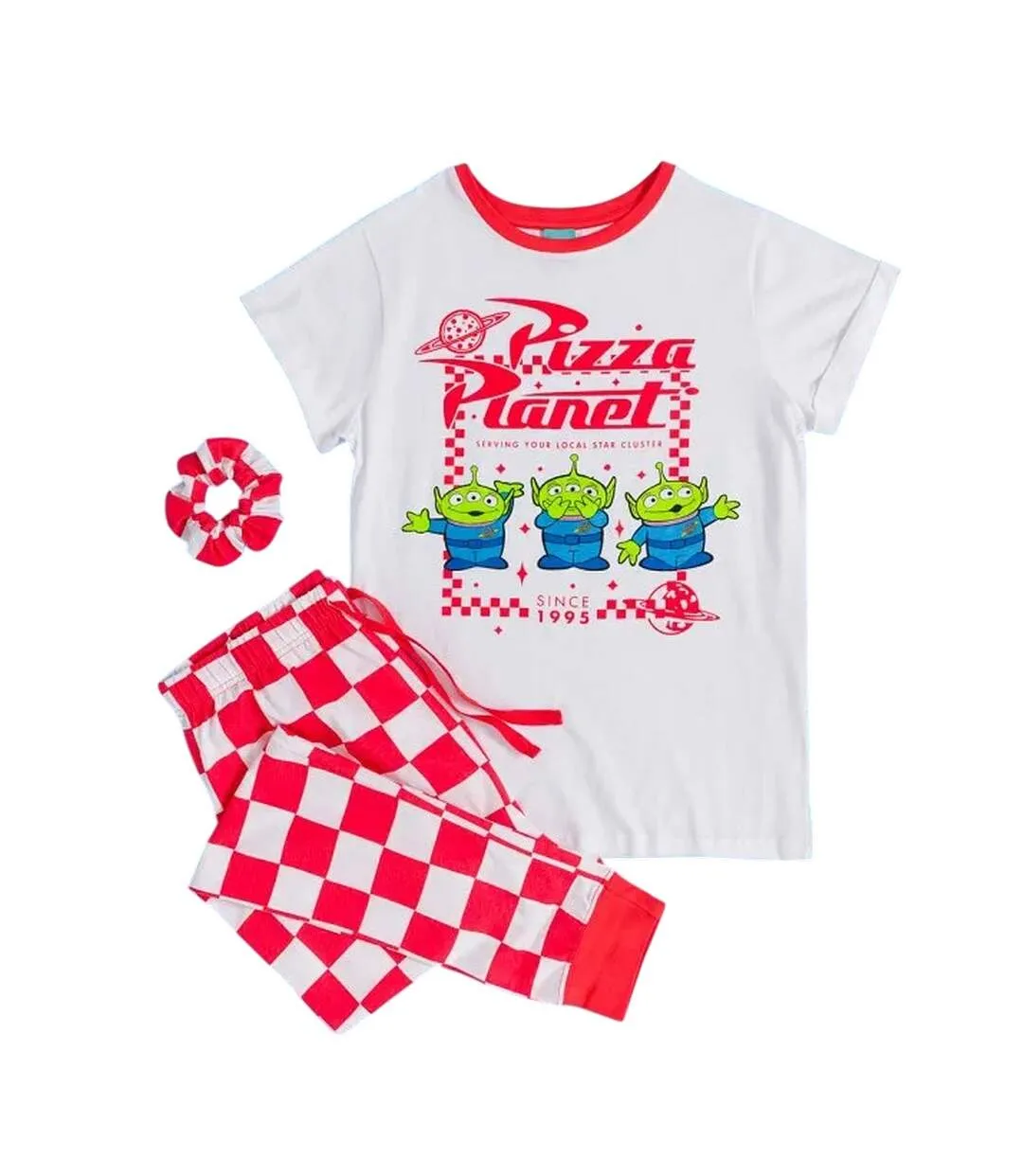 Ensemble De Pyjama Motif Extraterrestres Pizza Planet Femme Blanc Rouge Toy Story-2