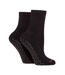 Glenmuir - Lot de 2 Chaussettes Femme Yoga Grip Mi-Hautes Coton-1