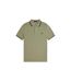 Polo Motif/style Double Pointe Homme Kaki Fred Perry-2