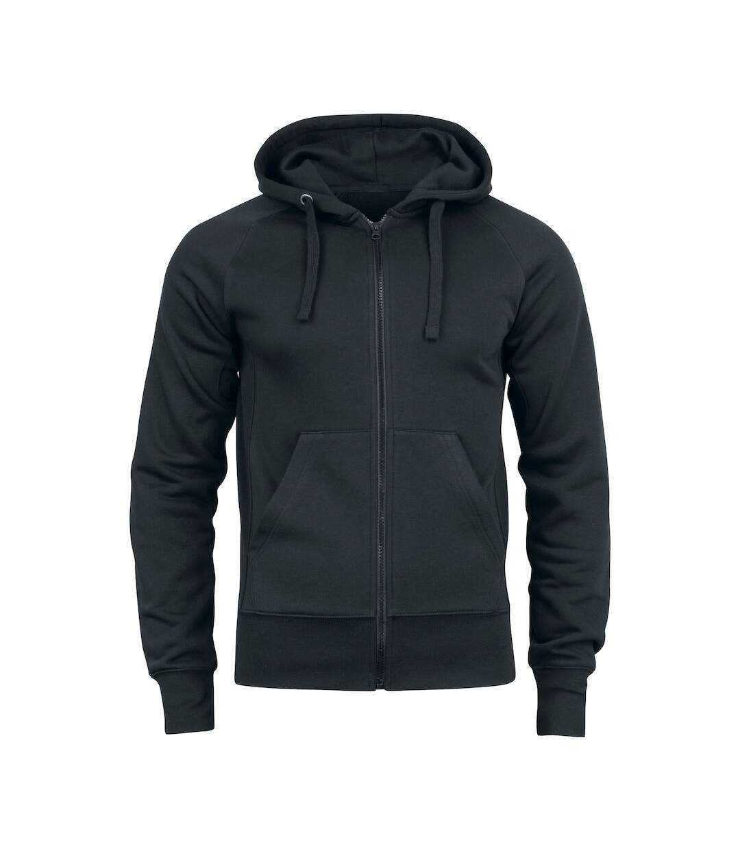 Unisex adult harper full zip hoodie black Clique-1