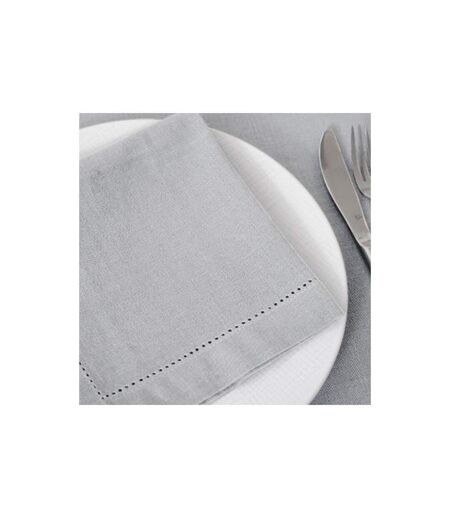 Lot de 4 Serviettes de Table Chambray 40cm Gris Clair