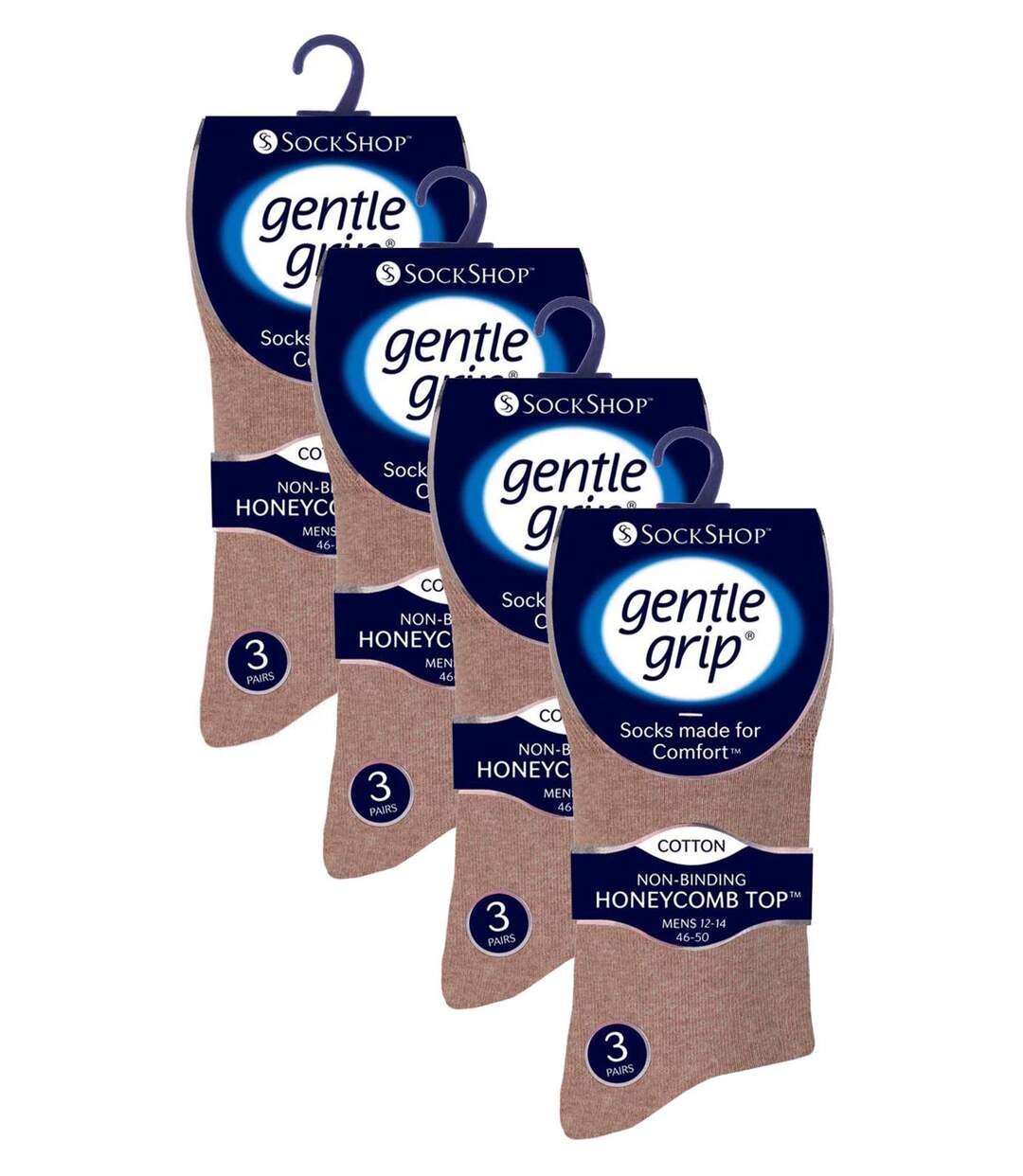 Gentle Grip - 12 Paires Homme Chaussettes Sans Elastiques Confort