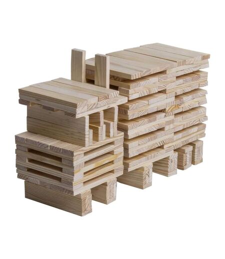 Jeu de Création en Bois 200 Planchettes Naturel