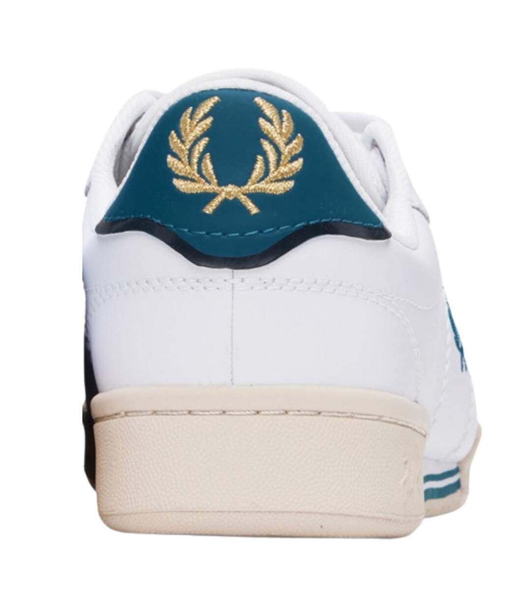 Mens Bay Ocean Logo Leather Trainers White Fred Perry-2