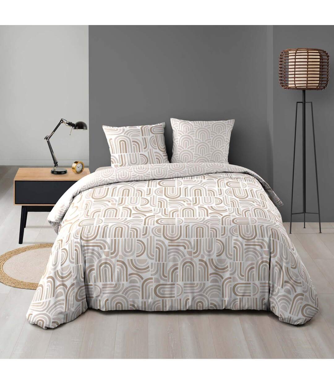 Parure de Lit 3 Pièces Pandoris 240x220cm Beige-1