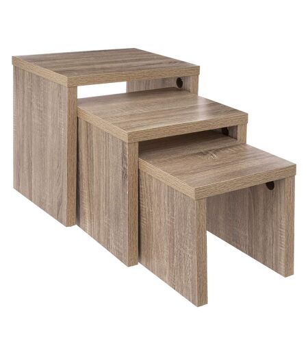 Trio de Tables Gigognes encastrables en MDF - Hauteur 45 cm