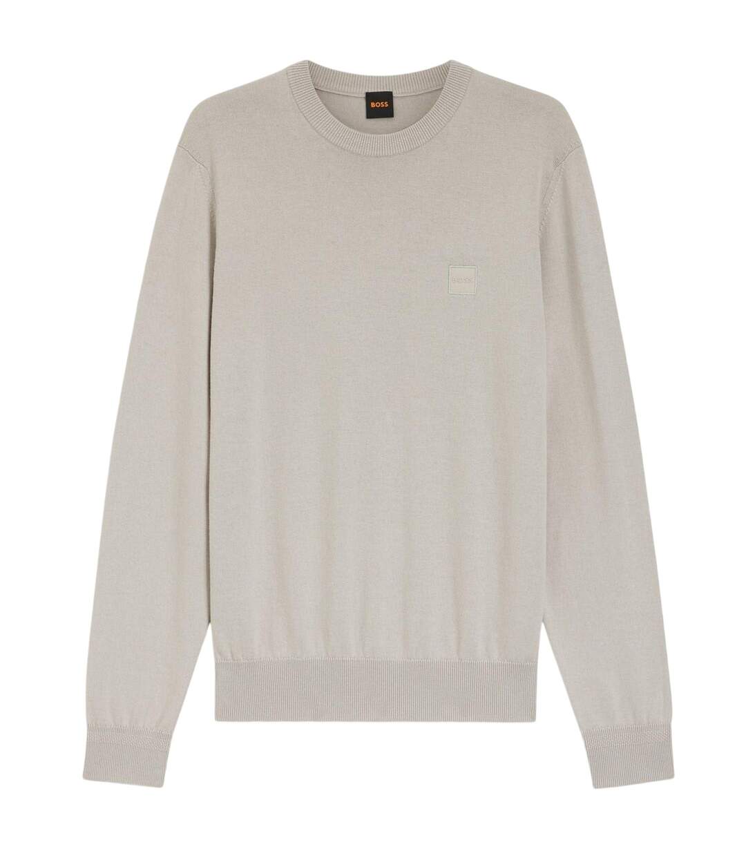 Mens Kanovano Crew Neck Jumper Grey Boss-1