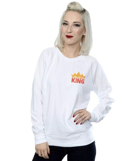 Disney Sweatshirt Womens/Ladies The Lion King Movie Long Live Breast Print (Blanc) - UTBI22207