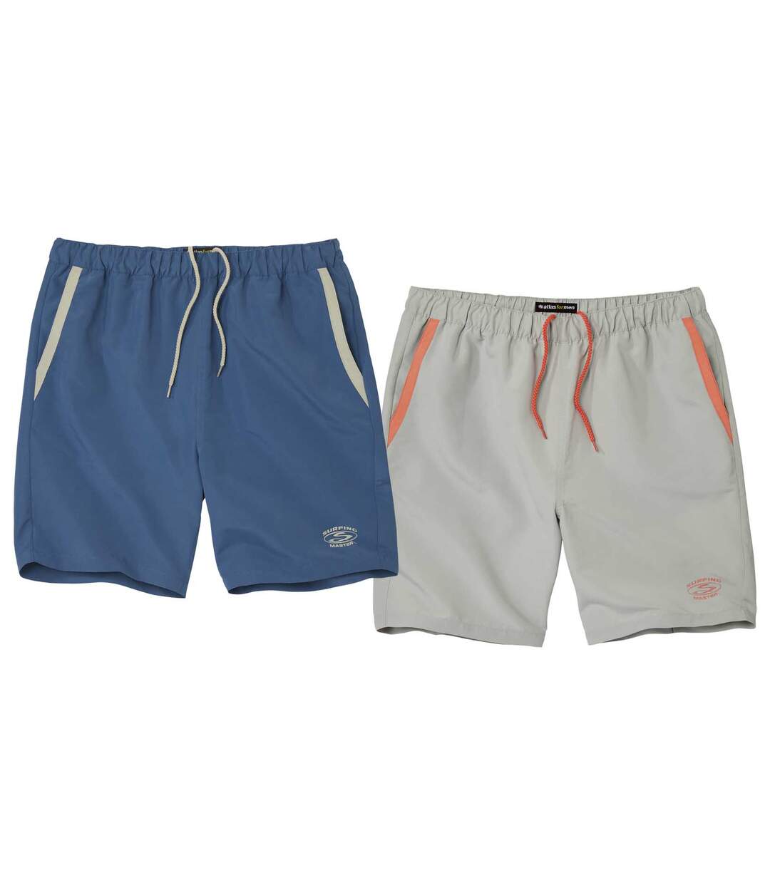Pack of 2 Men's Summer Shorts - Blue Grey Atlas For Men
